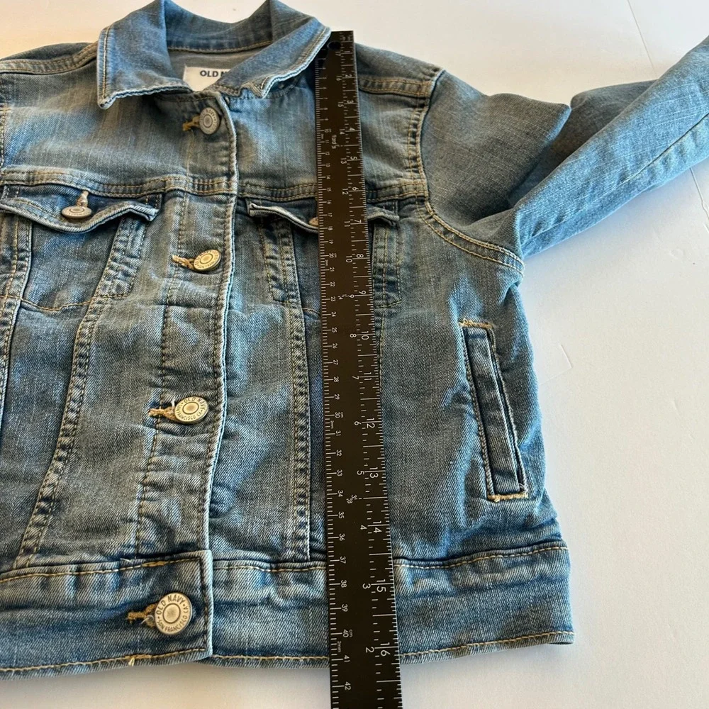 Old Navy Kids Blue Denim Trucker Jacket Size S 6-7 Junipero Medium Wash Stretch